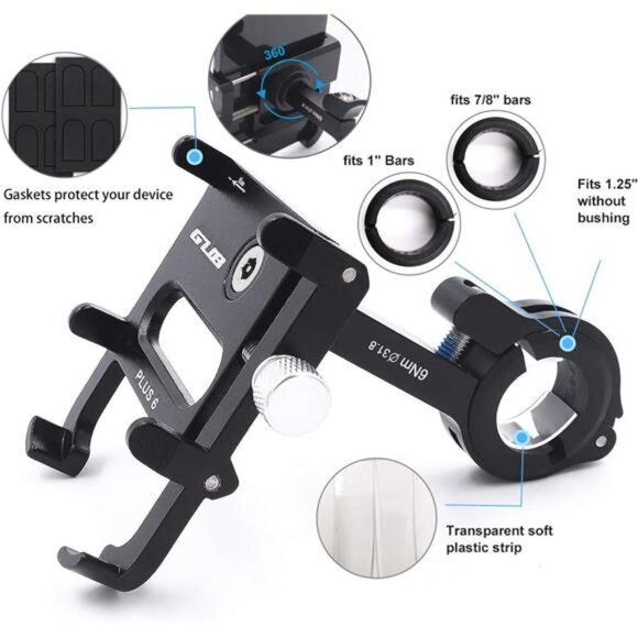 Bike Phone Mount Holder, Aluminum Phone Holder Mount with 360° Rotation - Picture 6 of 16